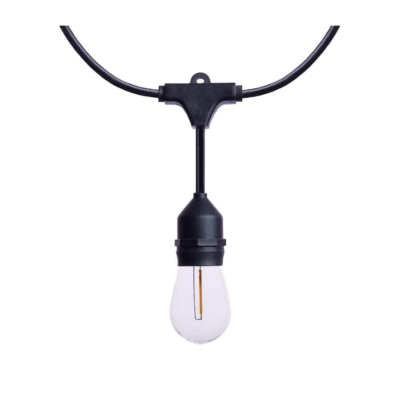 60 Foot LED String Light 24-S14 Lamps Medium Base 2200K CCT Black