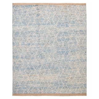 ECARPETGALLERY Hand-knotted Pak Finest Marrakesh Blue Wool Rug - 8'5 x ...