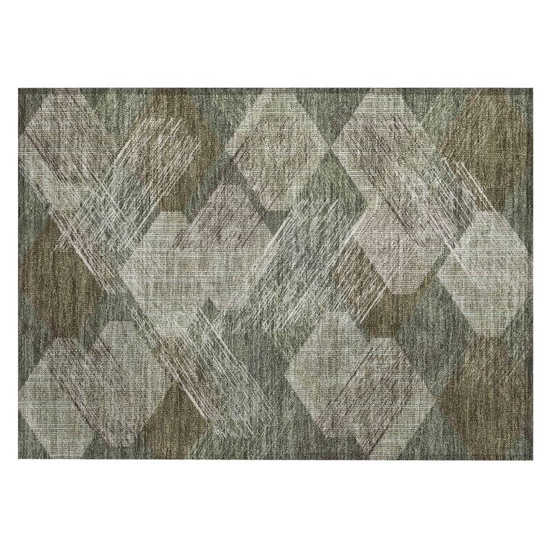 Machine Washable Indoor/ Outdoor Modern Hotchkiss Chantille Rug