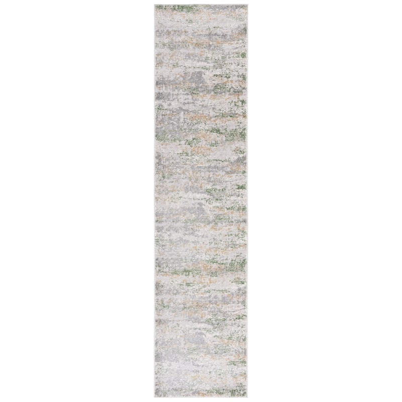 SAFAVIEH Palma Arkie Modern Abstract Rug - 2'2" x 7' Runner - Grey/Green