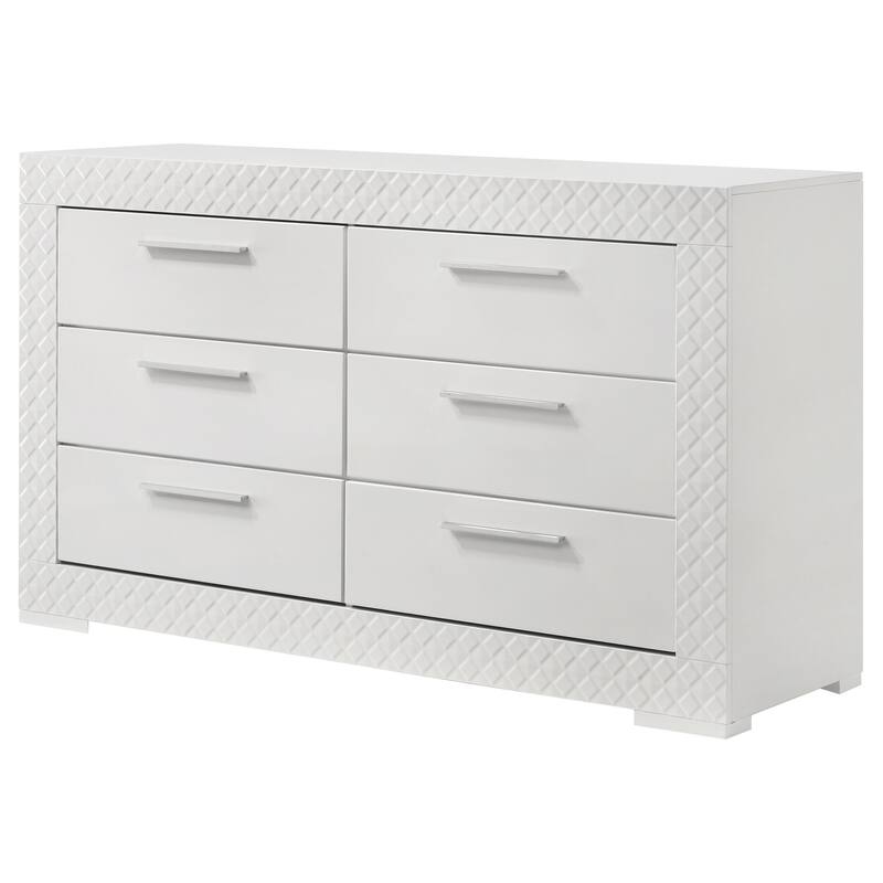 Ives 6-drawer Dresser and Mirror High Gloss