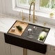 preview thumbnail 19 of 18, Karran 34" Undermount Large Single Bowl Quartz Farmhouse Workstation Kitchen Sink