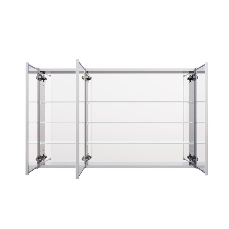 Recessed or Surface Wall Mount Bathroom Medicine Cabinet With Adjustable Glass Shelves