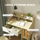 preview thumbnail 4 of 7, Qaba Kids Desk and Chair Set, Student Desk and Chair Set with Storage Shelves, Drawer, Kids Study Desk and Chair, White