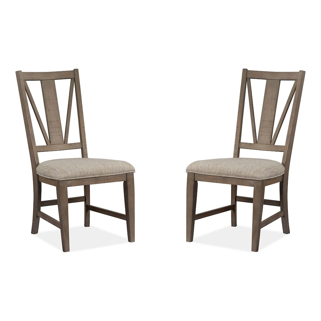 Magnussen Home Paxton Place Dovetail Grey Upholstered Side Chair Two Pack - 19.75''W x 23.25''D x 40''H