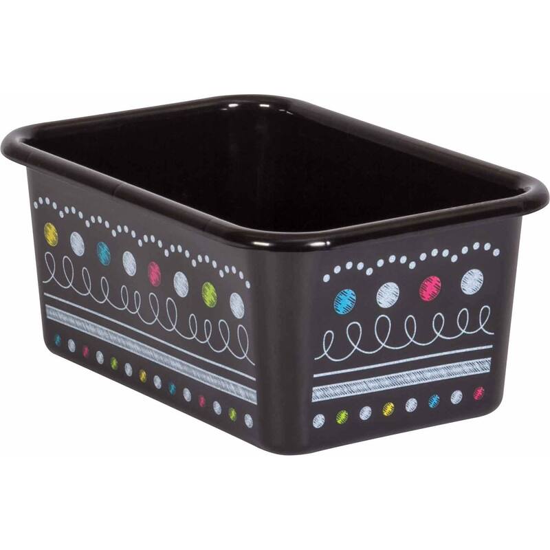 Teacher Created Resources Chalkboard Brights Small Plastic Storage Bin, Pack of 3