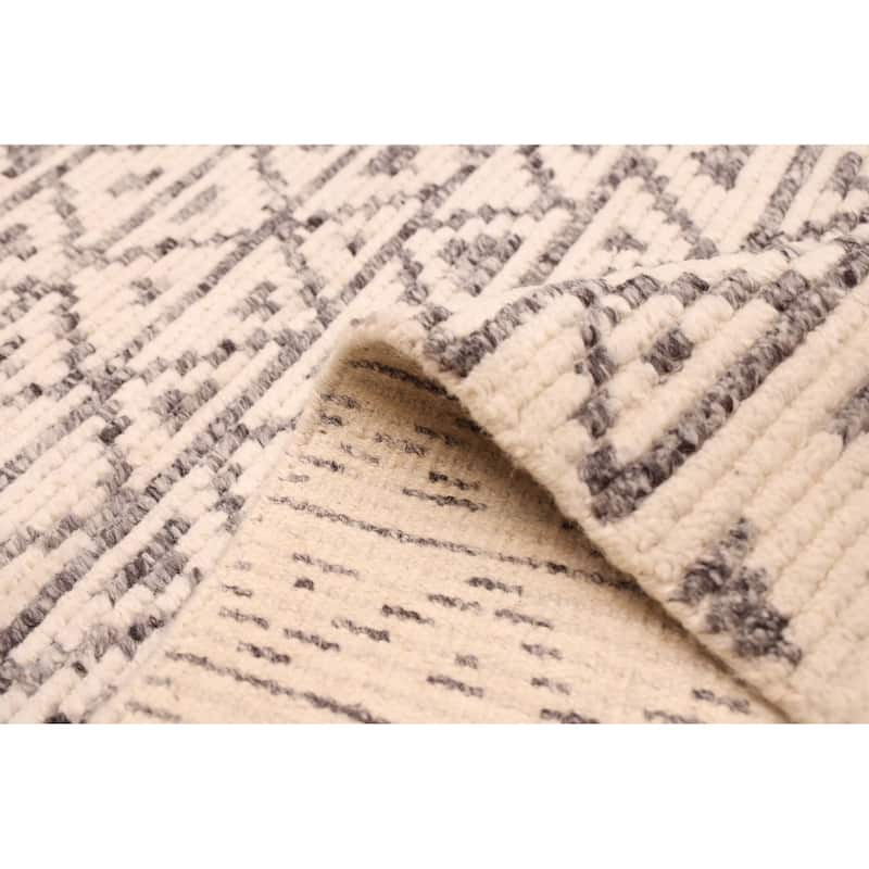 ECARPETGALLERY Hand-knotted Tangier Cream Wool Rug - 5'3 x 7'5