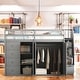 preview thumbnail 2 of 13, Full Size Wood Loft Bed with Storage Galore