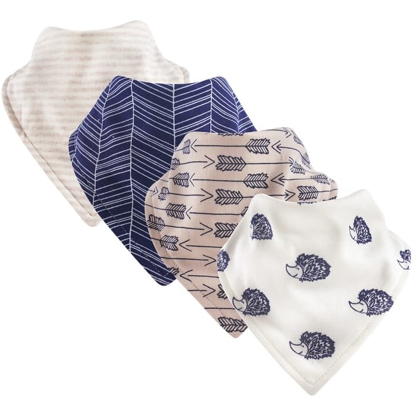 slide 1 of 1, Touched by Nature Baby Boy Organic Cotton Bandana Bibs 4pk, Hedgehog, One Size - Hedgehog - One Size One Size - Hedgehog
