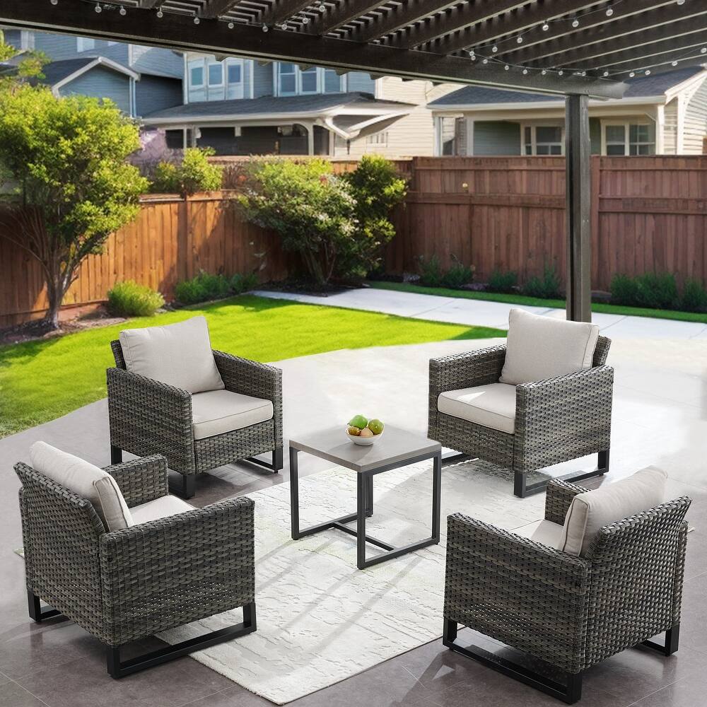 Gymojoy Outdoor Garden Patio Chairs with Side Table