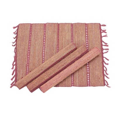 Novica Handmade Dusty Rose Natural Fiber And Cotton Placemats (Set Of 4)