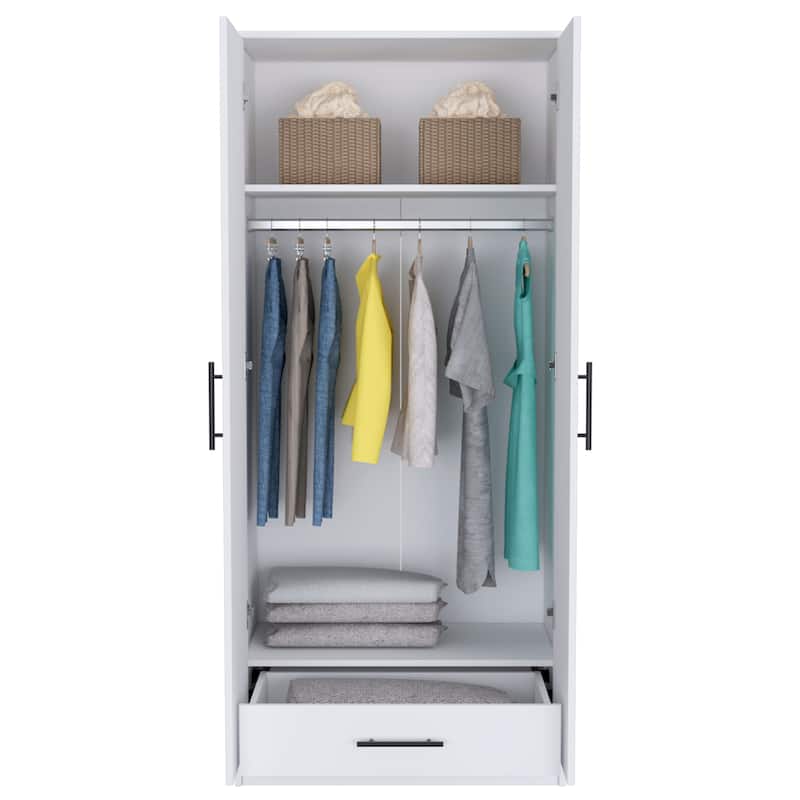 Armoire includes hanging rod for Bedroom,Apartment ,Living Room, White
