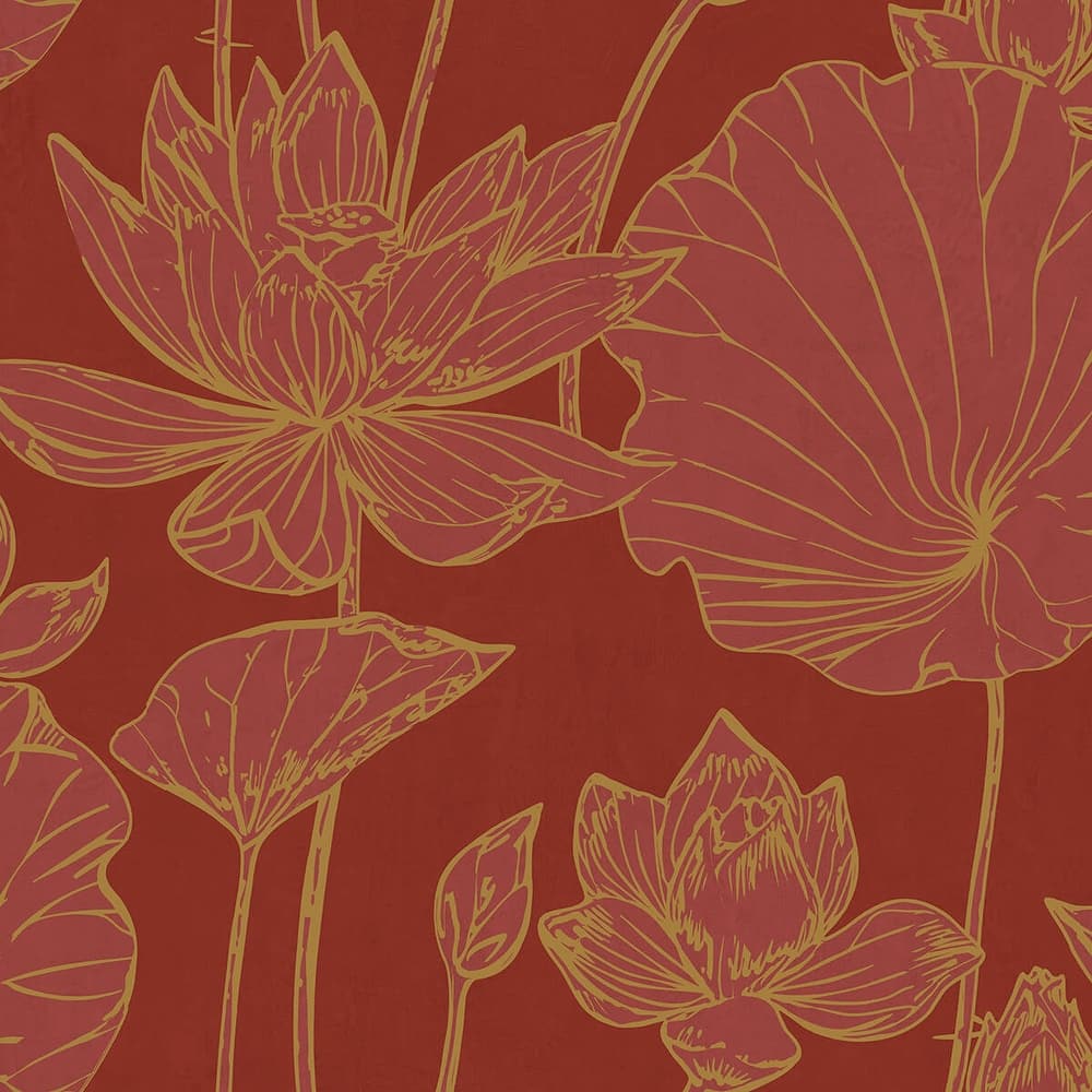 Seabrook Designs Koi Lotus Floral Unpasted Wallpaper