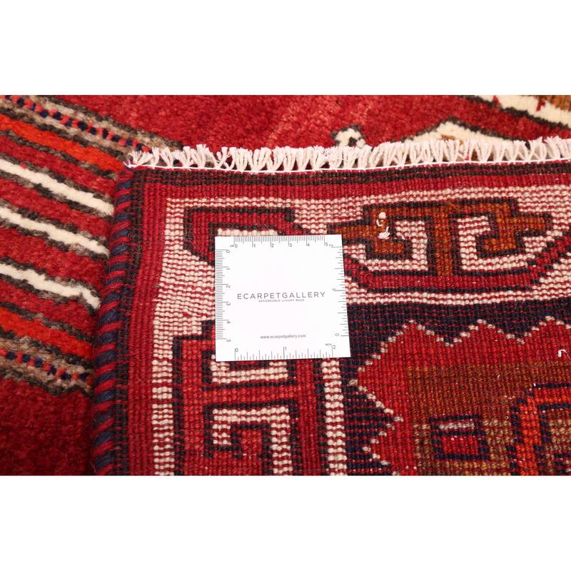 ECARPETGALLERY Hand-knotted Melis Vintage Red Wool Rug - 6'4 x 7'4