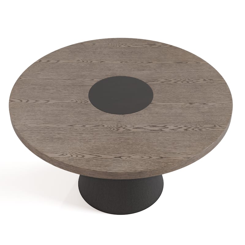 Furniture of America Callum Modern Rustic Oak Solid Wood 54-inch Round Dining Table