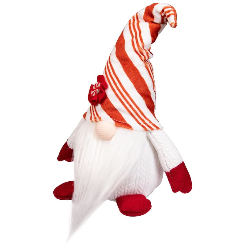 Peppermint Candy Plush Gnome Christmas Decoration - 10"