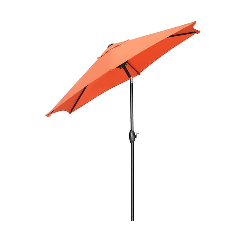 Ainfox 7.5FT Patio Umbrella Crank Lift Push Button Tilt Without Base Ourdoor Hexagonal Umbrella