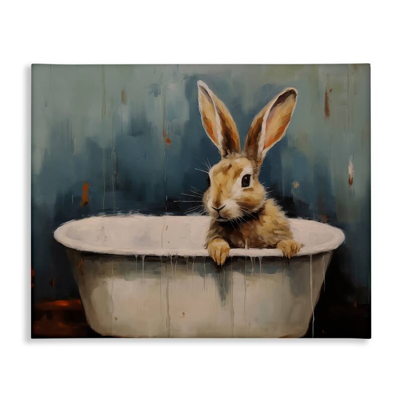 Stupell Baby Bunny in Tub Canvas Wall Art Design By Arlington Prints - 40 x 30