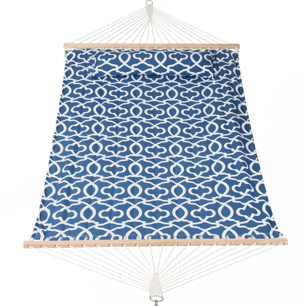 78'' Quilted 2 Person Hammock Beach Swing with Spreader Bars&Pillow - 55.1*122*1