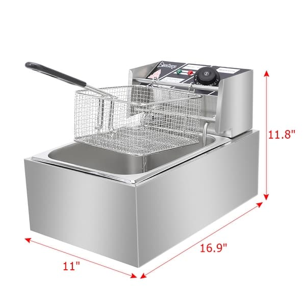 6.3QT/12.7QT Stainless Steel Single/Double Cylinder Electric Fryer