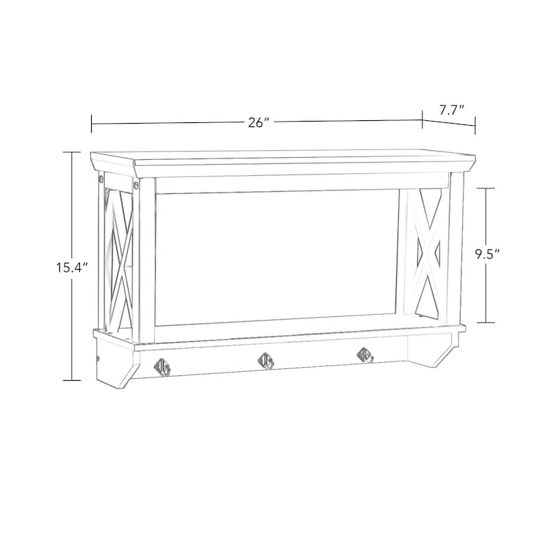 La Crosse 3 Hook Wall Shelf - Black