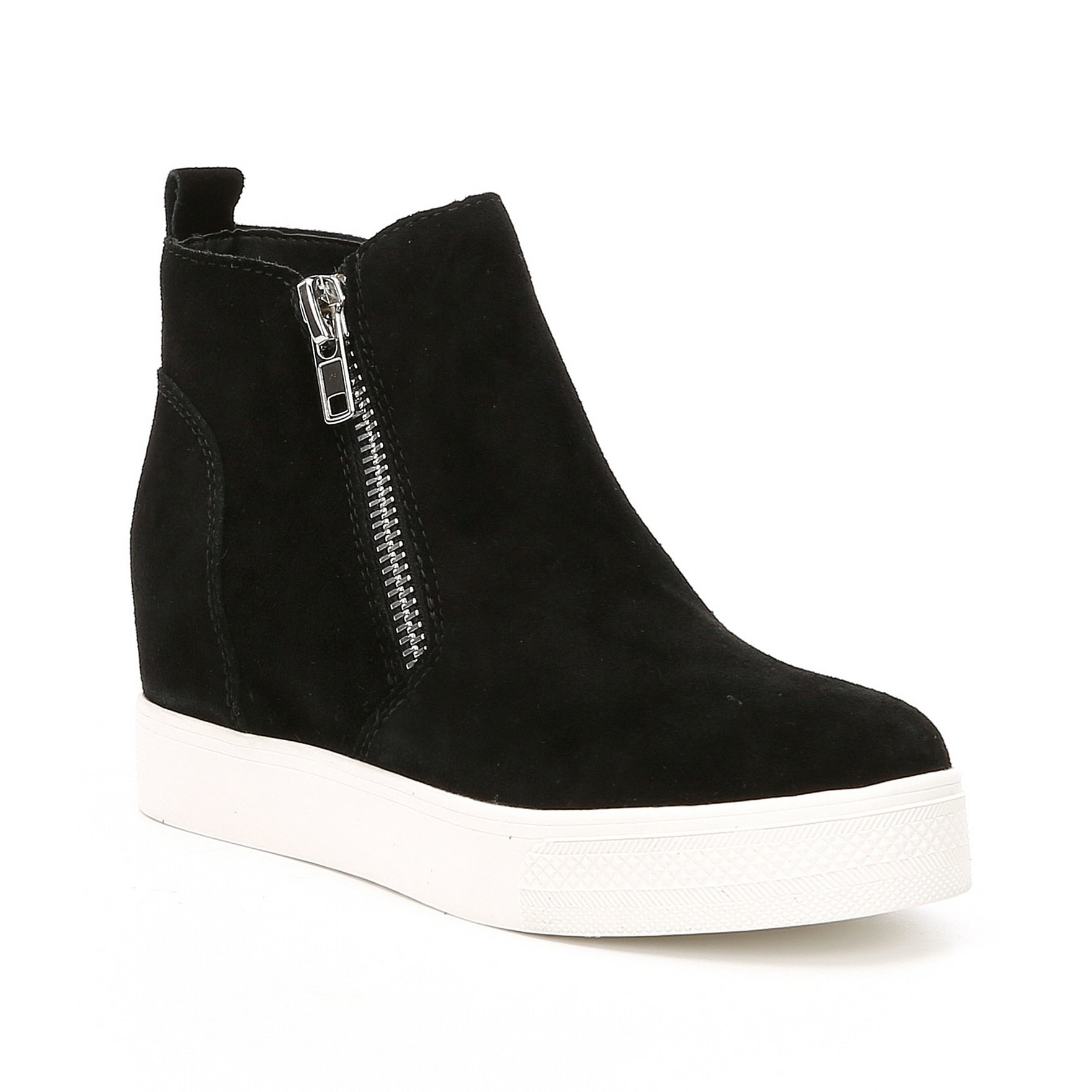 fashion leather slip on wedge sneakers