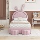 preview thumbnail 1 of 42, Upholstered Velvet Platform Bed with 2 Storage Benches