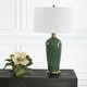 preview thumbnail 3 of 5, Uttermost Verdell Green Table Lamp - 29"H,   Shade 10"H x 17" Dia.