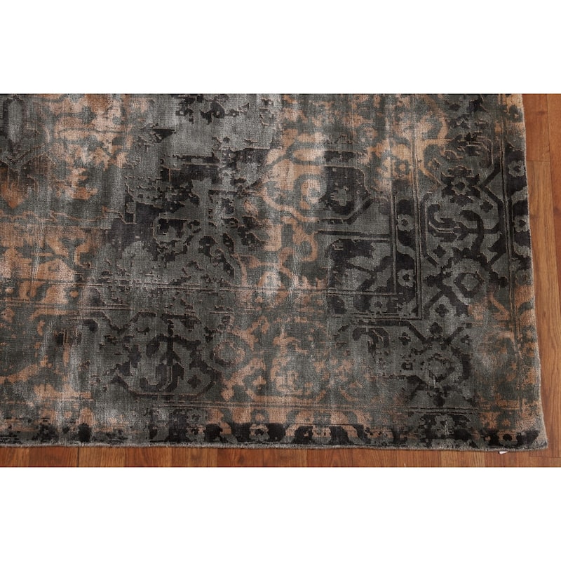 Contemporary Abstract Modern Area Rug Hand-Knotted Wool Carpet - 6'6" X 9'9"