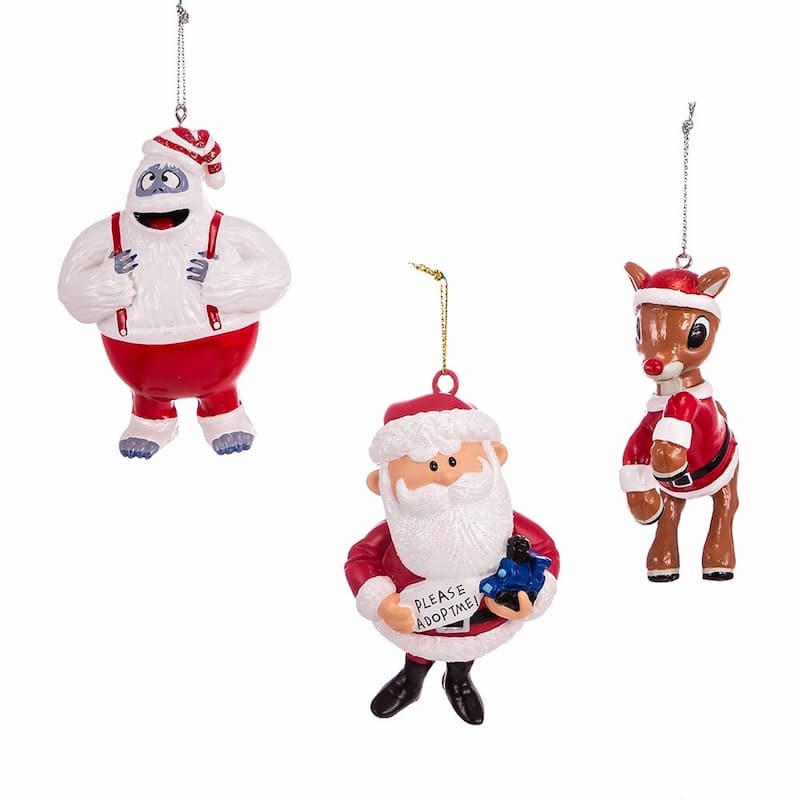 Kurt Adler Rudolph The Red Nose Reindeer® Blow Mold Ornament, 3-Piece Set - N/A