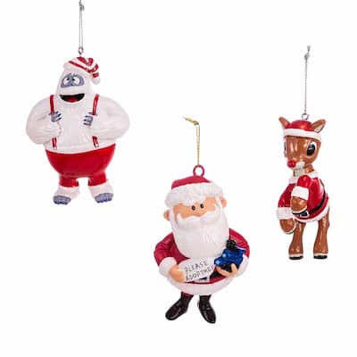 Kurt Adler Rudolph The Red Nose Reindeer® Blow Mold Ornament, 3-Piece Set - N/A