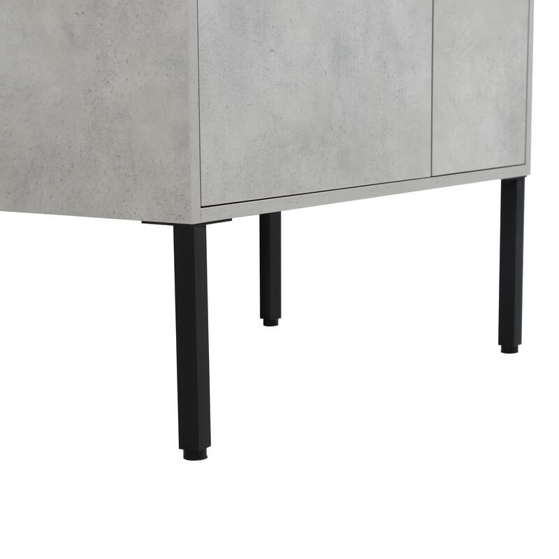 24 Inch/30 Inch /36 Inch Bathroom Vanity W/Sink Freestanding/Wall Mounted Vanity Ceramic Sink Set With Adjustable Shelf