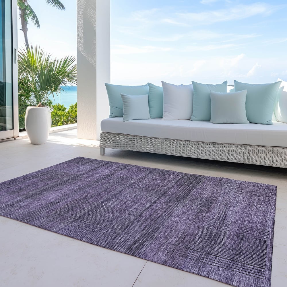 Machine Washable Indoor/ Outdoor Chantille Contemporary Imprints Rug