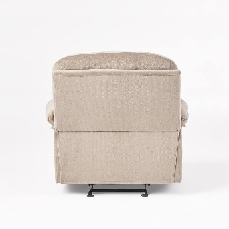 Stylish Manual Recliner with Soft Fabric Upholstery, Plush Padding, and Dual Cup Holders