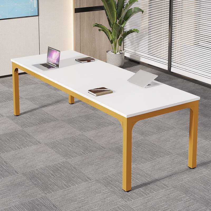 78.74" Large Rectangle Conference Table, Office Meeting/Seminar/Business Table Desk for Office Boardroom & Meeting Room