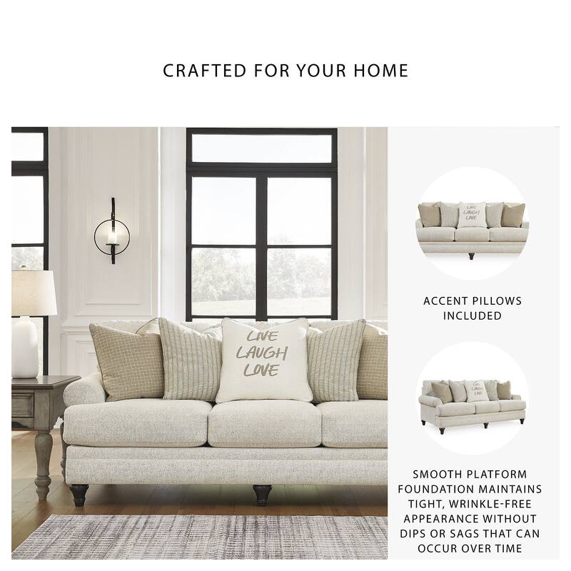 Signature Design by Ashley Valerani Brown/Beige Sofa - 89"W x 44"D x 40"H