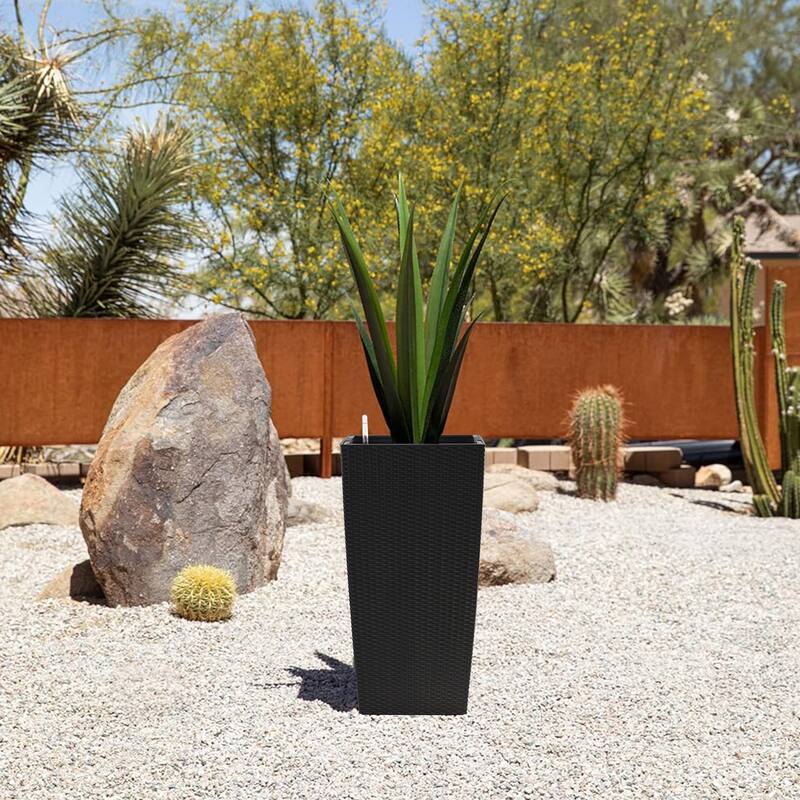 30" Tall Large Flower Pots Planter with Self-Watering Drainage Holes Inner Trays, Indoor Outdoor Plant Pot