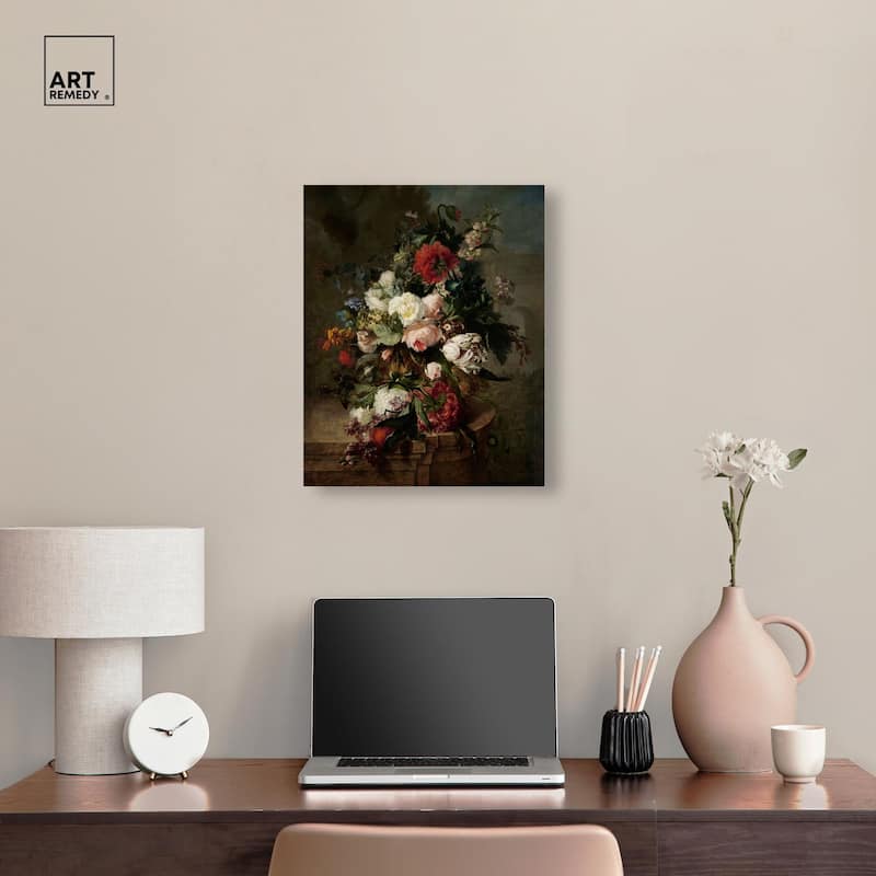 Still Life with Flowers 1789 Canvas by Art Remedy, Gallery Wrapped