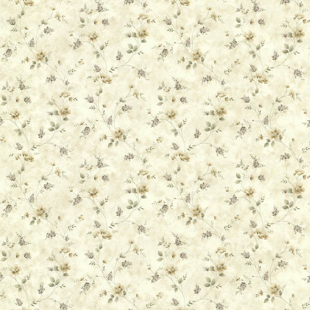 Chesapeake Piper Flax Springtime Bloom Trail Wallpaper - 20.5in x 396in x 0.025in