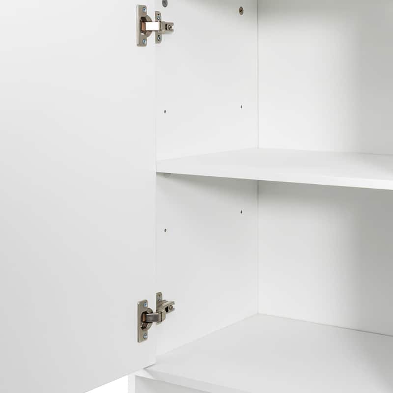 31.5" Freestanding Laundry Cabinet with Tilt-Out Laundry Hampers, Adjustable Shelves, White