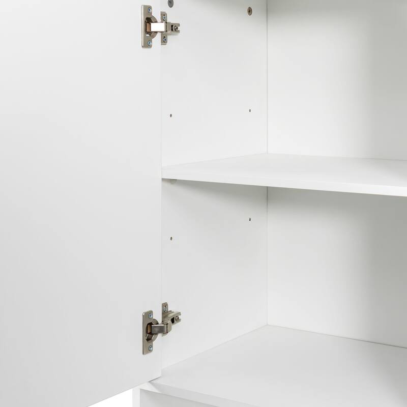 Tall Bathroom Storage Cabinet with Doors and shelf, Freestanding Bathroom Cabinet, Tilt-Out Laundry Hamper