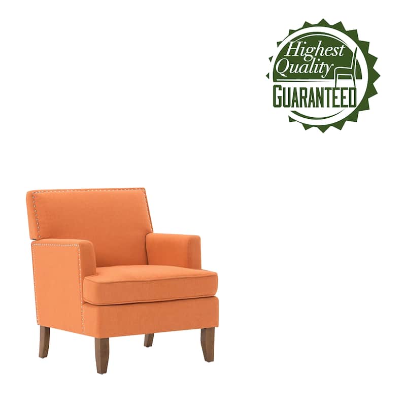 Porthos Home Gavi Fabric Upholstered Accent Chair with Rubberwood Legs