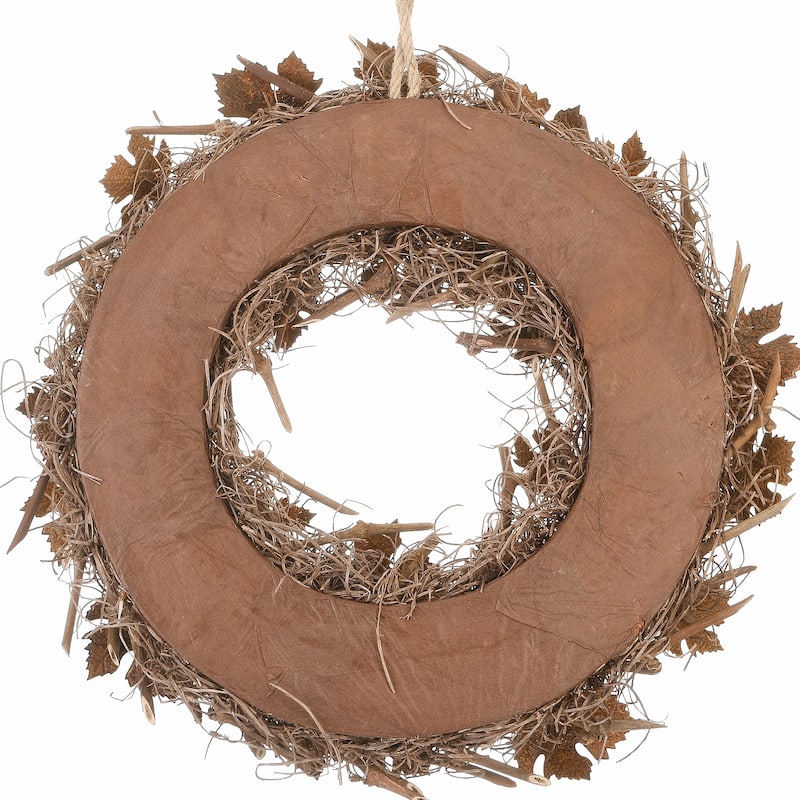National Tree Company Artificial Autumn Wreath, Decorated with Brown Maple Leaves, Autumn Collection, 18 Inches - 18 in