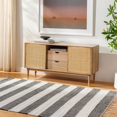 Livabliss Cotone Handmade Casual Striped Area Rug