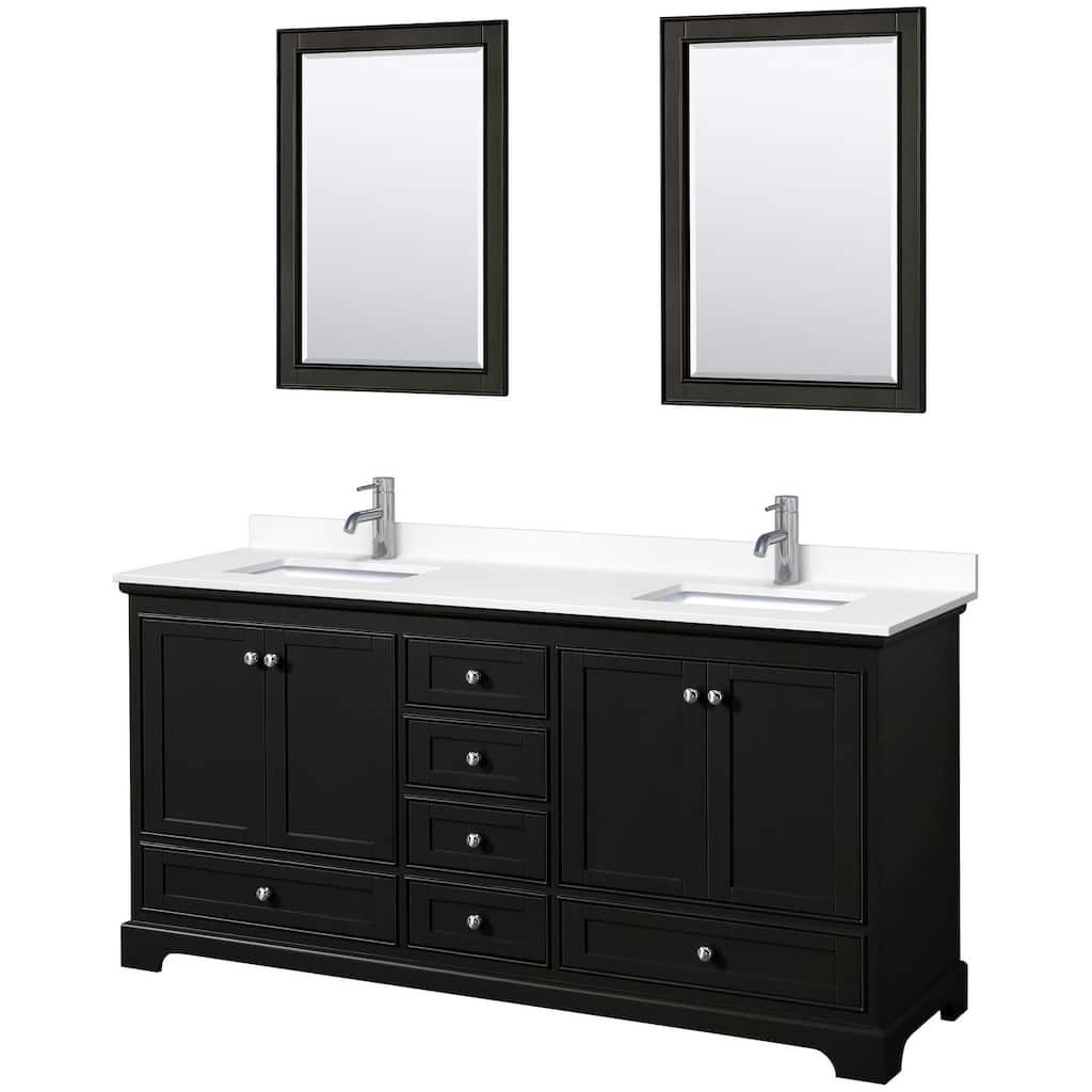 Wyndham Collection Deborah 72" Free Standing Double Basin Vanity Set