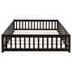 preview thumbnail 25 of 34, Queen size Floor Platform Bed with Fence Guardrails and Door