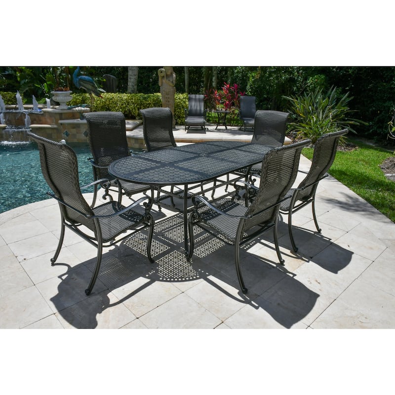 Windermere Oval Patio Dining Table Set of 7 - N/A
