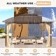 preview thumbnail 121 of 129, Outdoor Hardtop Gazebo Pergola w Galvanized Steel Roof and Aluminum Frame, Prime Curtains and nettings include