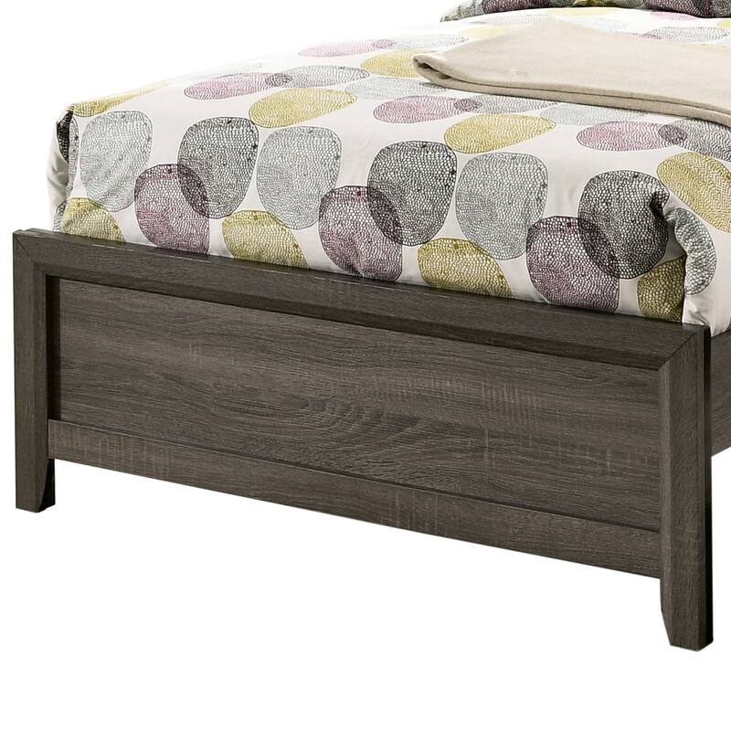 Aury Rustic Grey Solid Wood Tufted Panel Kid Bed by Furniture of America