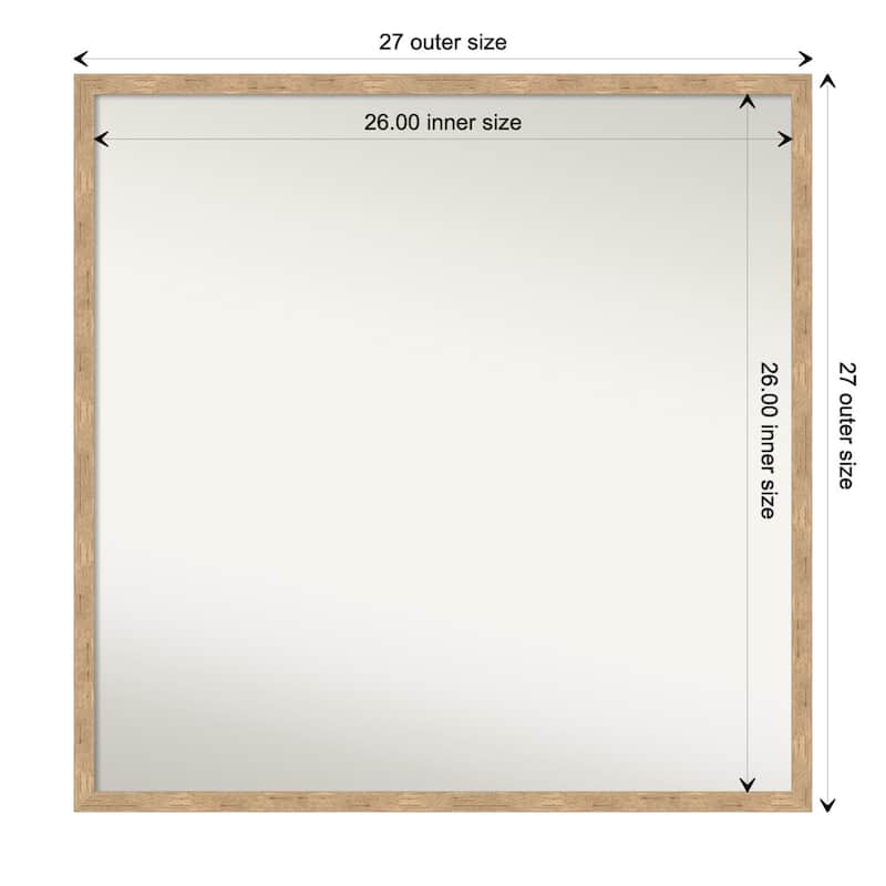 Imprint Non-Beveled Wood Framed Bathroom Vanity Wall Mirror - Imprint Light Bronze - Glass Size 26x26